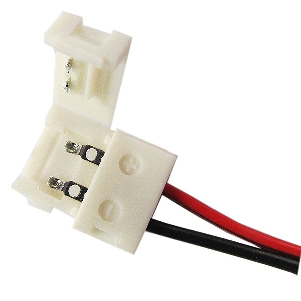 5 x 10 mm 5050 LED-Lichtleiste Draht-Verbindungsstueck PCB Adapter 2-Pin - Weiss