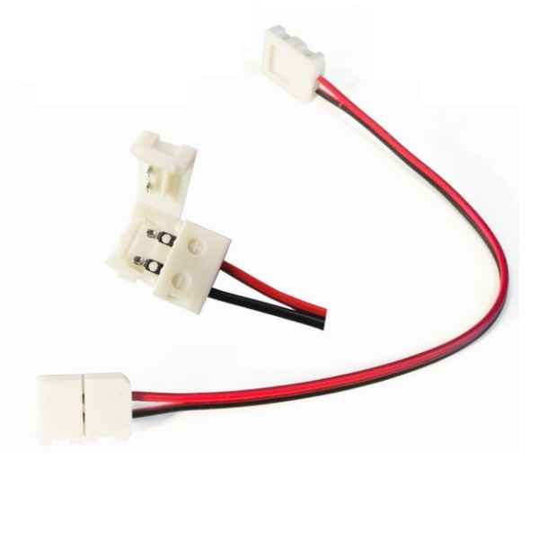 5 x 10 mm 5050 LED-Lichtleiste Draht-Verbindungsstueck PCB Adapter 2-Pin - Weiss