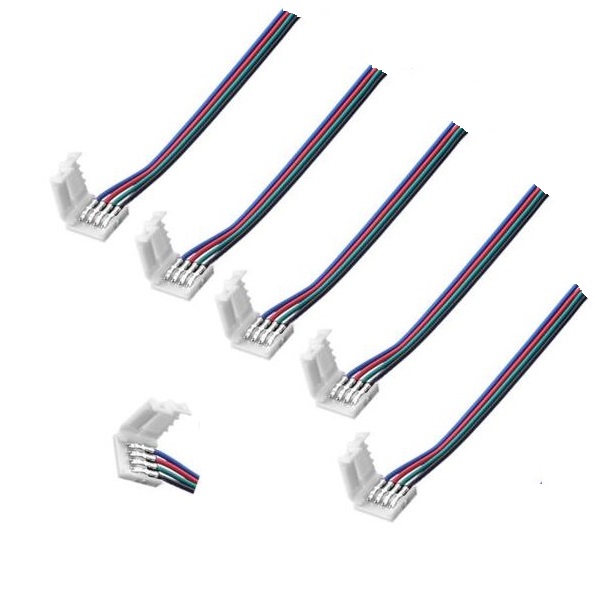 5x 10 mm 4 pin RGB Connector Quick Connector Adapter LED 5050 Cable ...