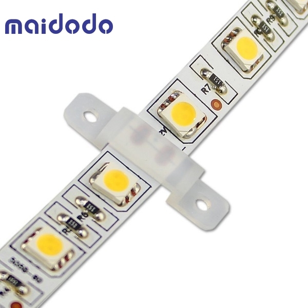 20 Lots Strip Light Mounting Bracket Clips with 40 Screws for SMD5050 5630 3528 2835 LED Strip Lights (12mm/0.47inch Wide Translucence Silicone)