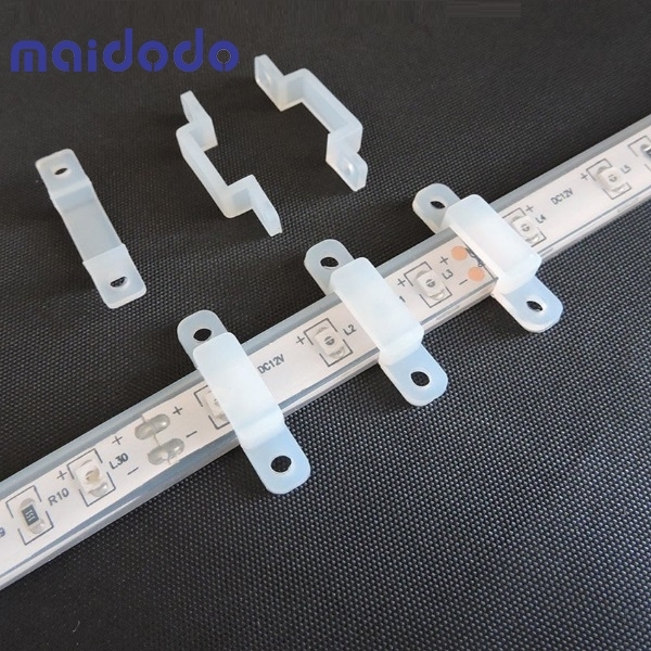 20 Lots Strip Light Mounting Bracket Clips with 40 Screws for SMD5050 5630 3528 2835 LED Strip Lights (12mm/0.47inch Wide Translucence Silicone)