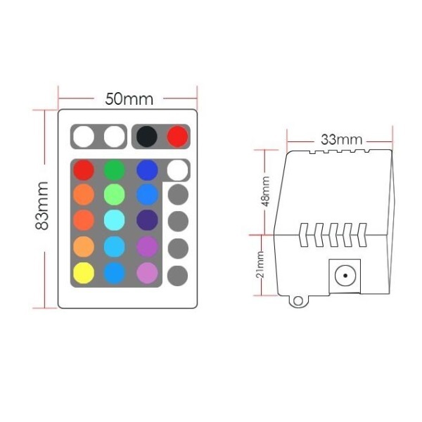 24 Keys IR Remote Controller for RGB LED Strip 3 Channel wireless dimming