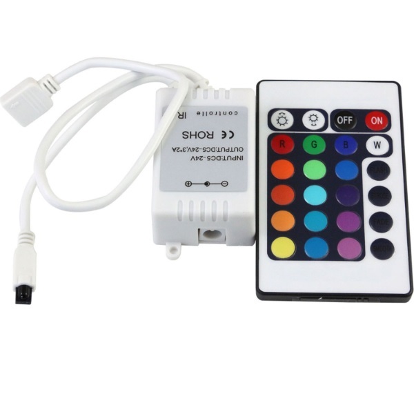 24 Keys IR Remote Controller for RGB LED Strip 3 Channel wireless dimming