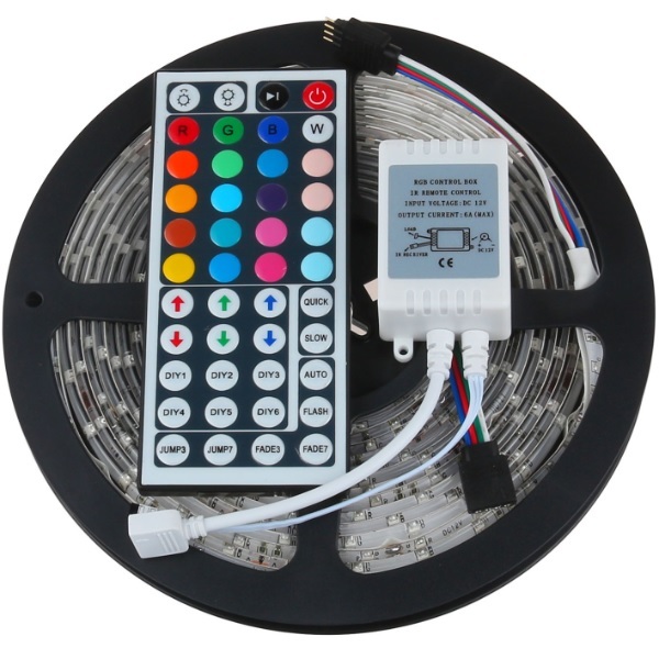 SMD 3528 RGB 300LEDs Color Changing Kit with Flexible Strip Light+44 Key IR Remote Control + Power Supply