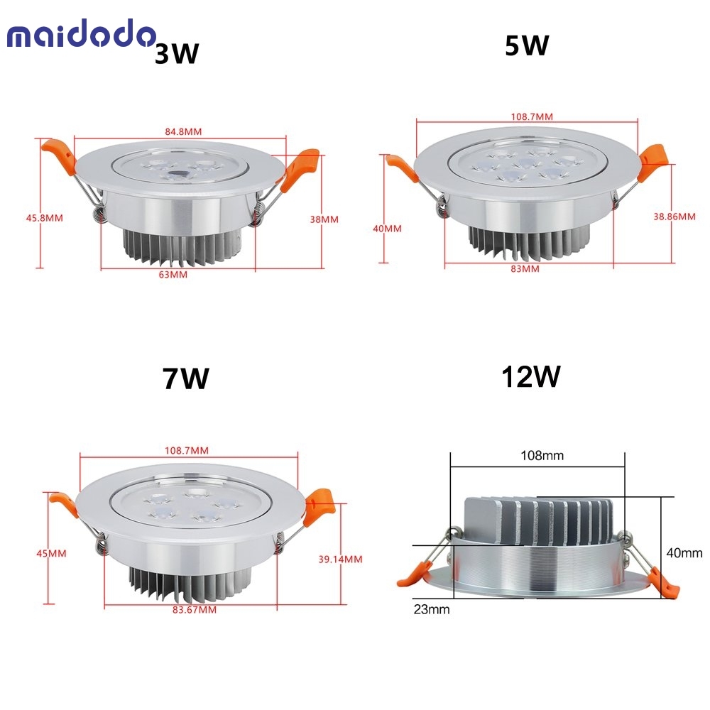 3x 5W LED Recessed Downlight Ceiling Spotlight Cool White Warm White