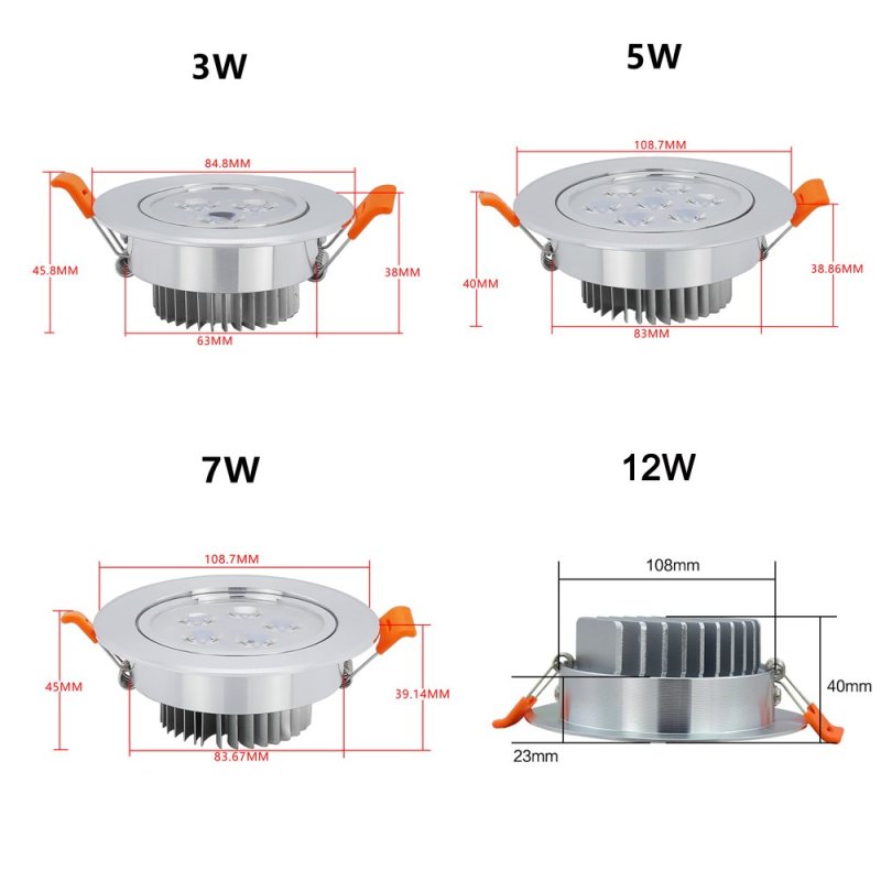 3x 7W LED Recessed Downlight Ceiling Spotlight Cool White Warm White
