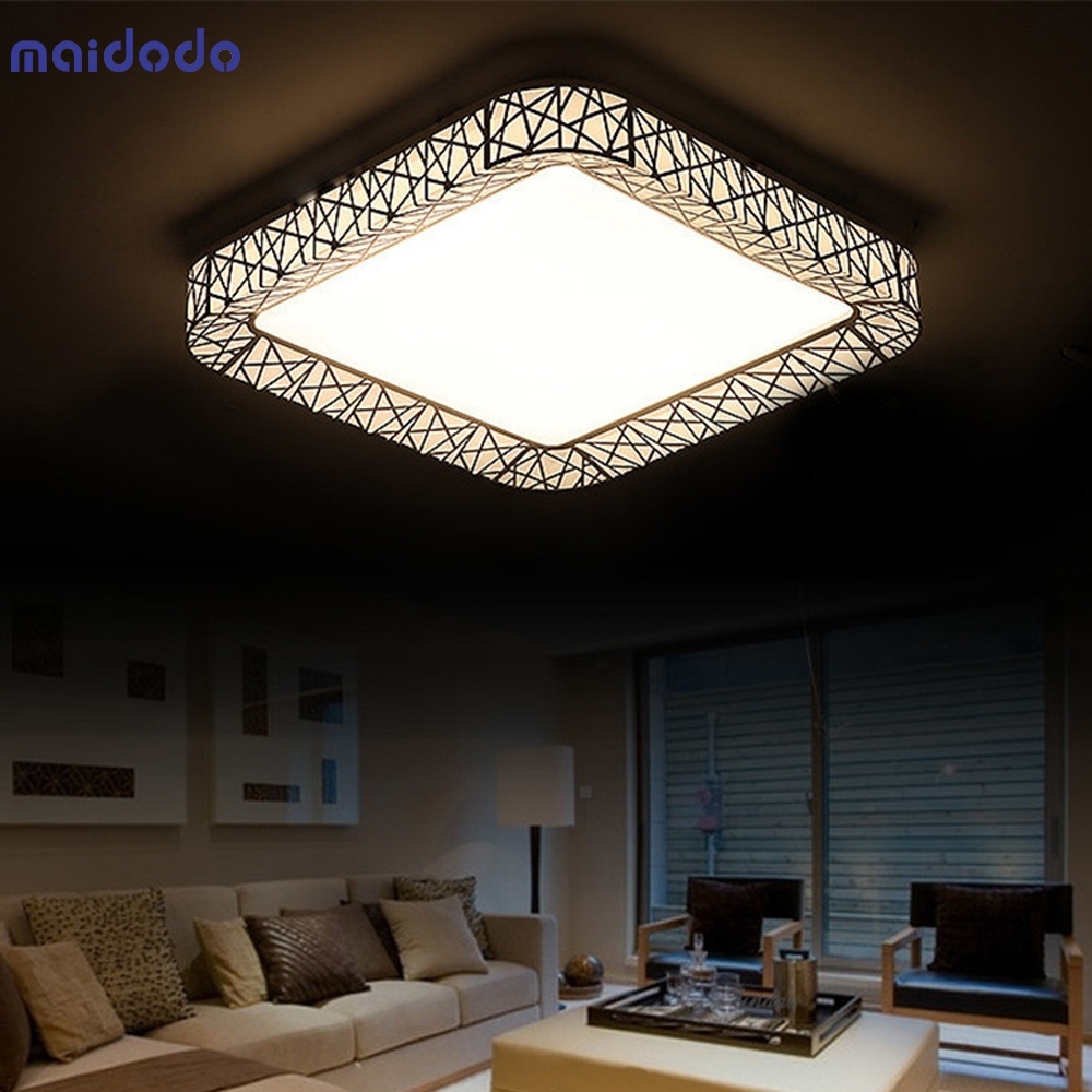 Round/Square LED 36W Ceiling Light Dimmable Thin Flush Mount Lamp Cool White Warm White