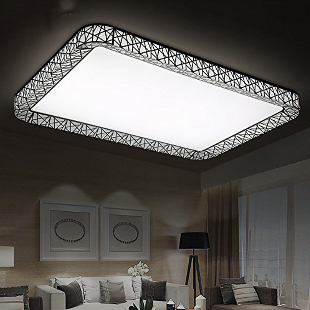 Round/Square LED 72W Ceiling Light Dimmable Thin Flush Mount Lamp Cool White Warm White