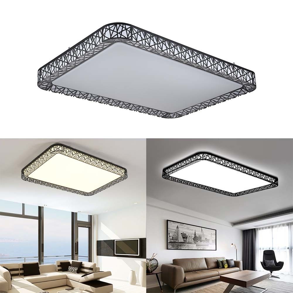 Round/Square LED 108W Ceiling Light Dimmable Thin Flush Mount Lamp Cool White Warm White