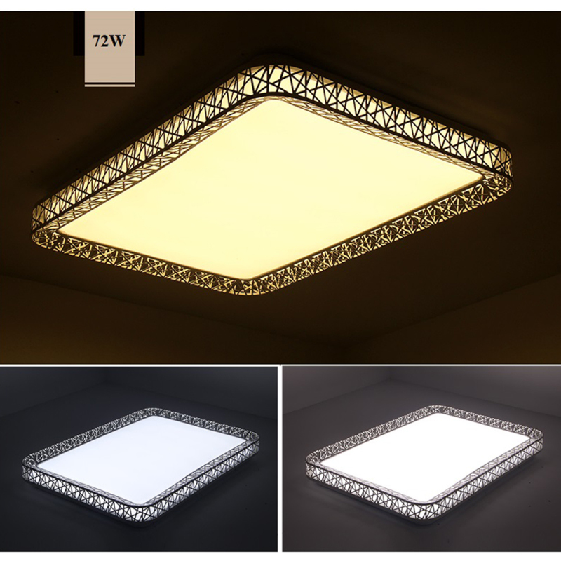 Round/Square LED 72W Ceiling Light Dimmable Thin Flush Mount Lamp Cool White Warm White