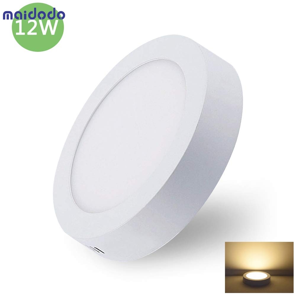 2x Round/Square 12W LED Panel Lamp Surface Mounted Ceiling light Warm/Cool/Neutral White