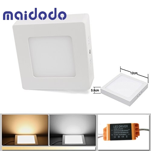 2x Round/Square 6W LED Panel Lamp Surface Mounted Ceiling light Warm/Cool/Neutral White