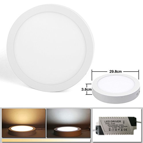 Round/Square 24W LED Panel Lamp Surface Mounted Ceiling light Warm/Cool/Neutral White