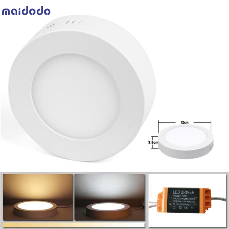 2x Round/Square 6W LED Panel Lamp Surface Mounted Ceiling light Warm/Cool/Neutral White