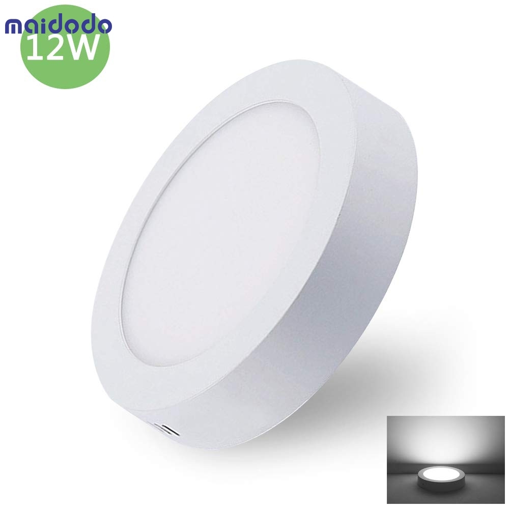 2x Round/Square 12W LED Panel Lamp Surface Mounted Ceiling light Warm/Cool/Neutral White