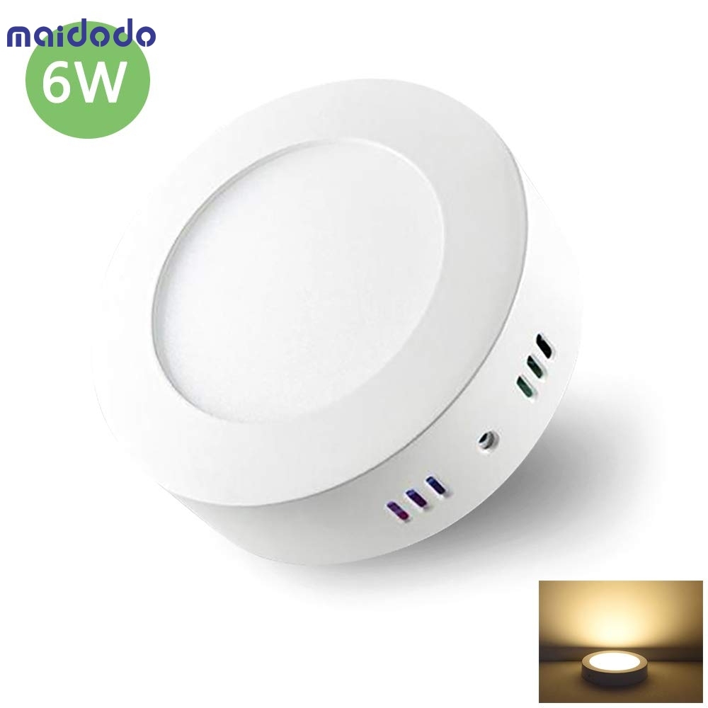 2x Round/Square 6W LED Panel Lamp Surface Mounted Ceiling light Warm/Cool/Neutral White