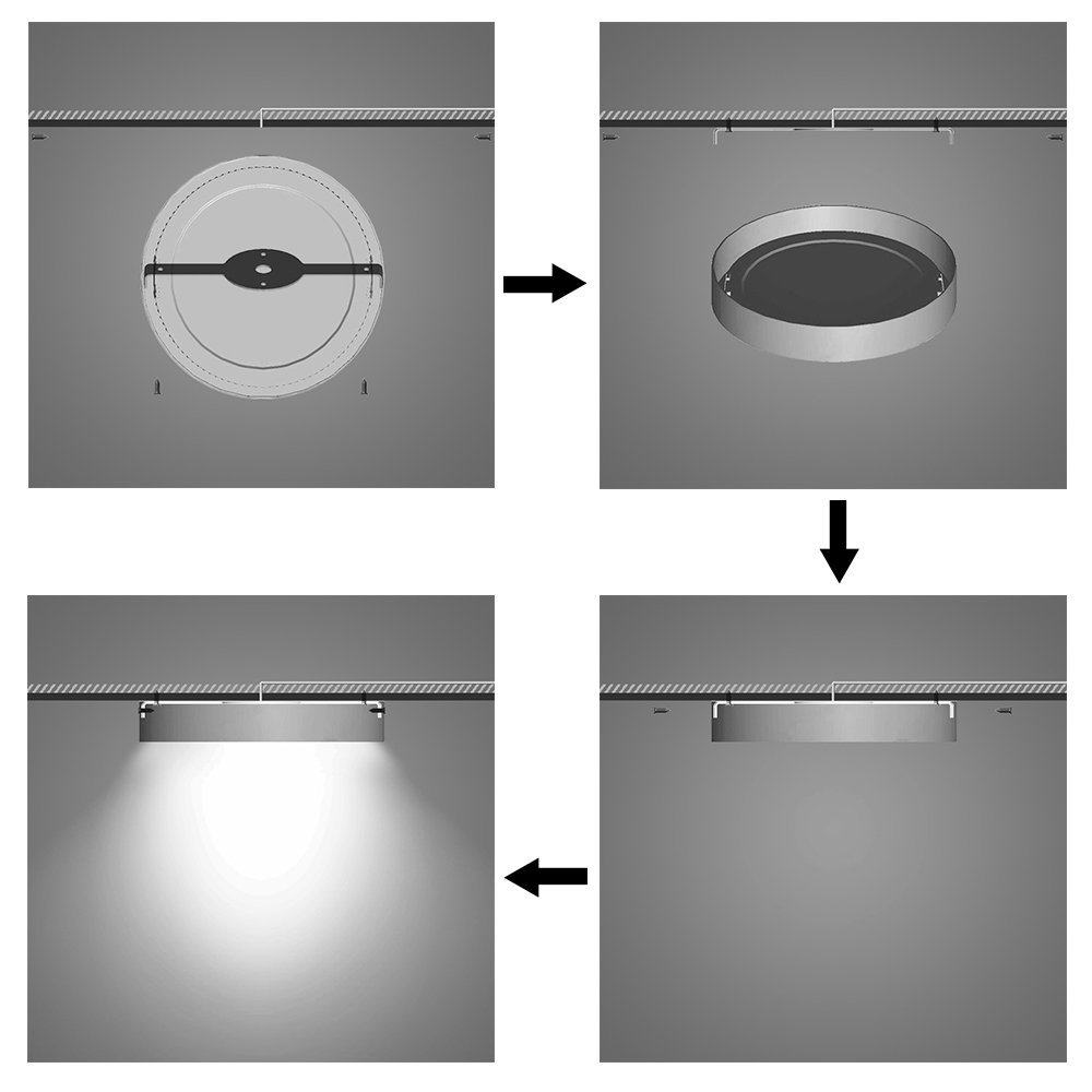Round/Square 24W LED Panel Lamp Surface Mounted Ceiling light Warm/Cool/Neutral White
