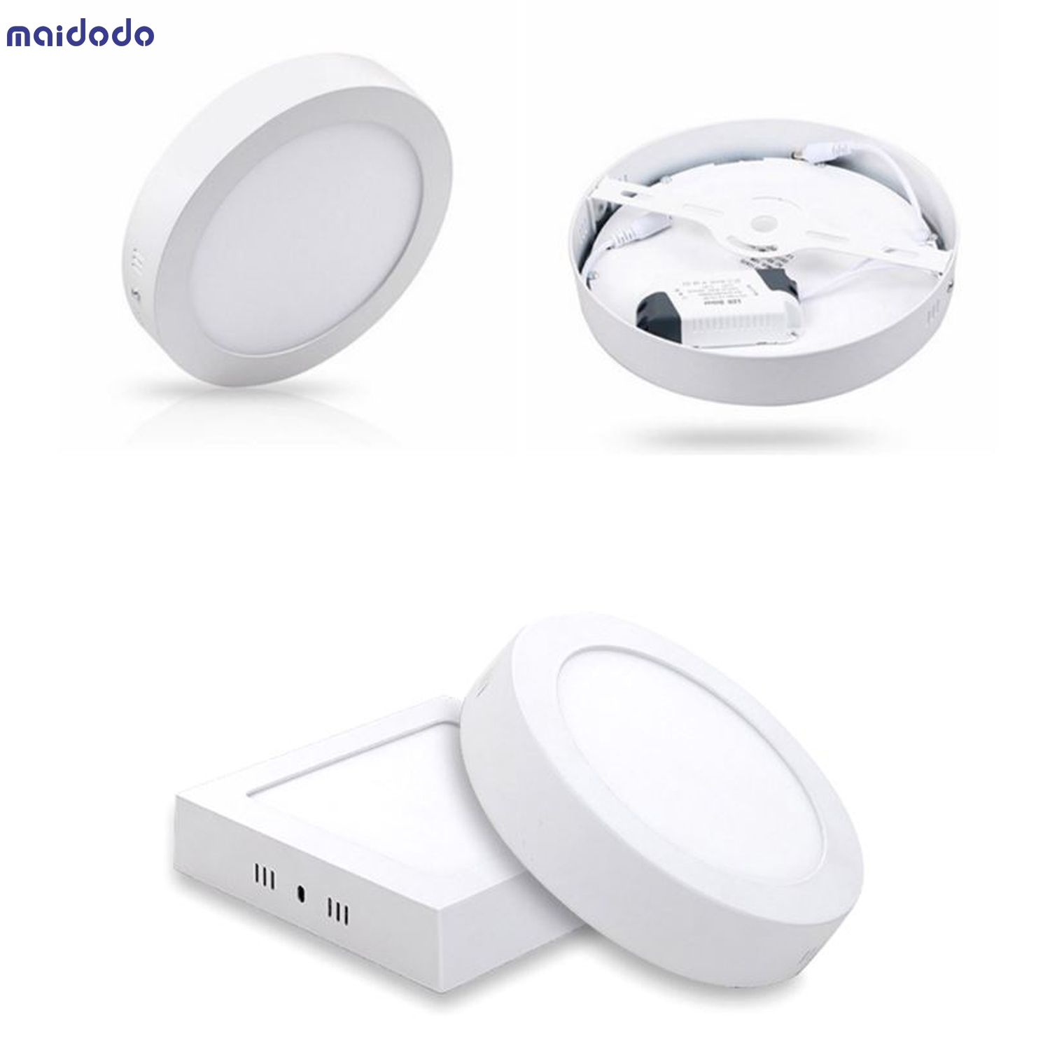 2x Round/Square 12W LED Panel Lamp Surface Mounted Ceiling light Warm/Cool/Neutral White