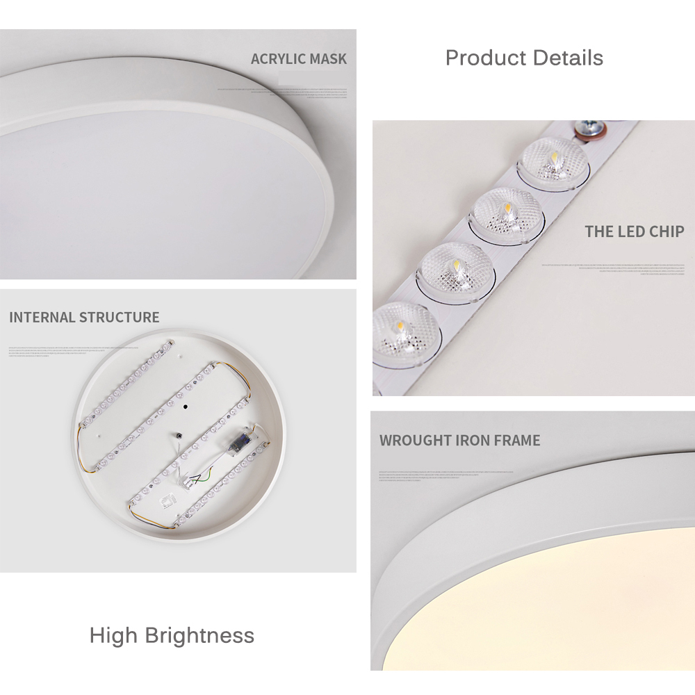 Round/Square 50*50CM Dimmable Fixtures Flush LED Ceiling Light