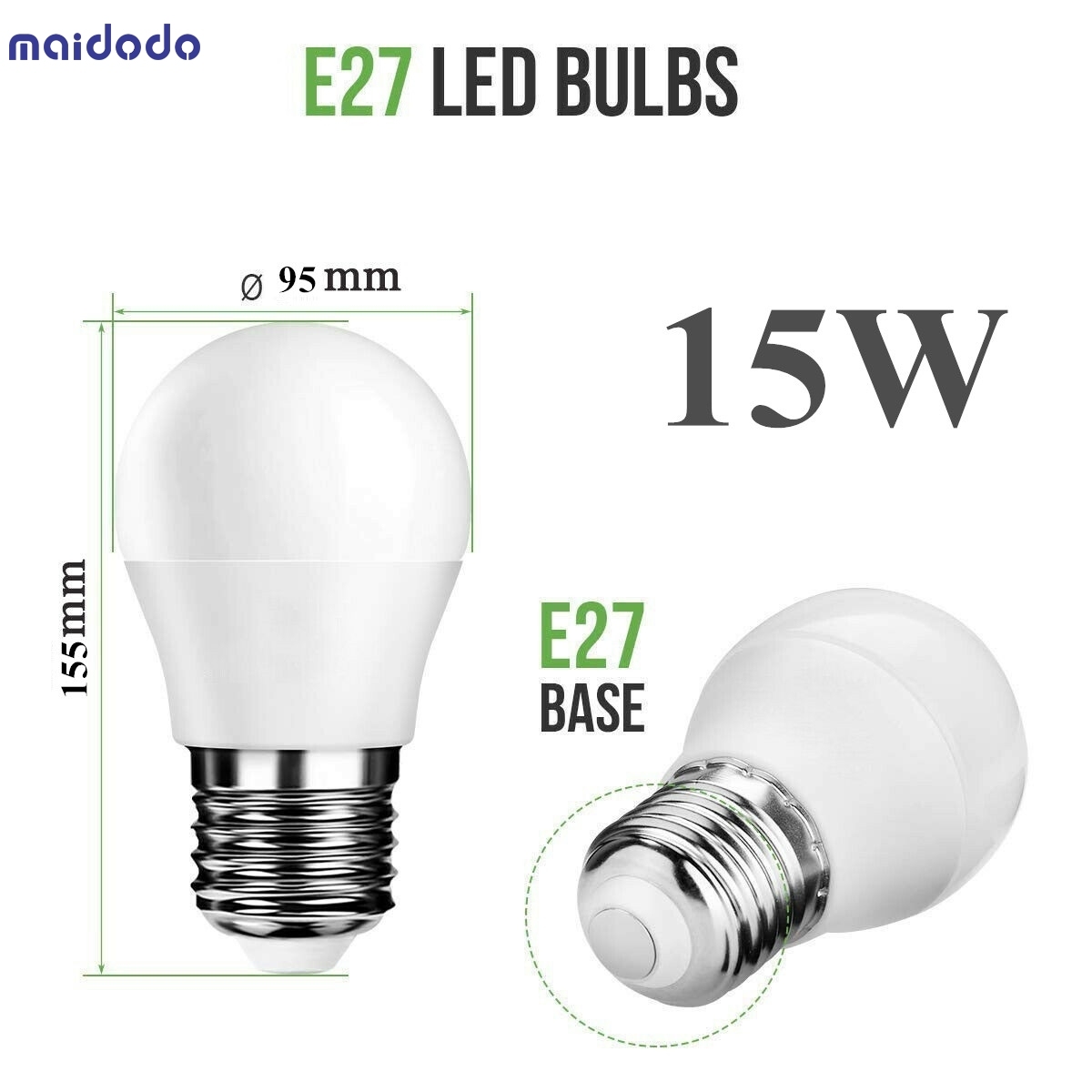 E27 15W LED Globe Bulb Light Cool White Warm White