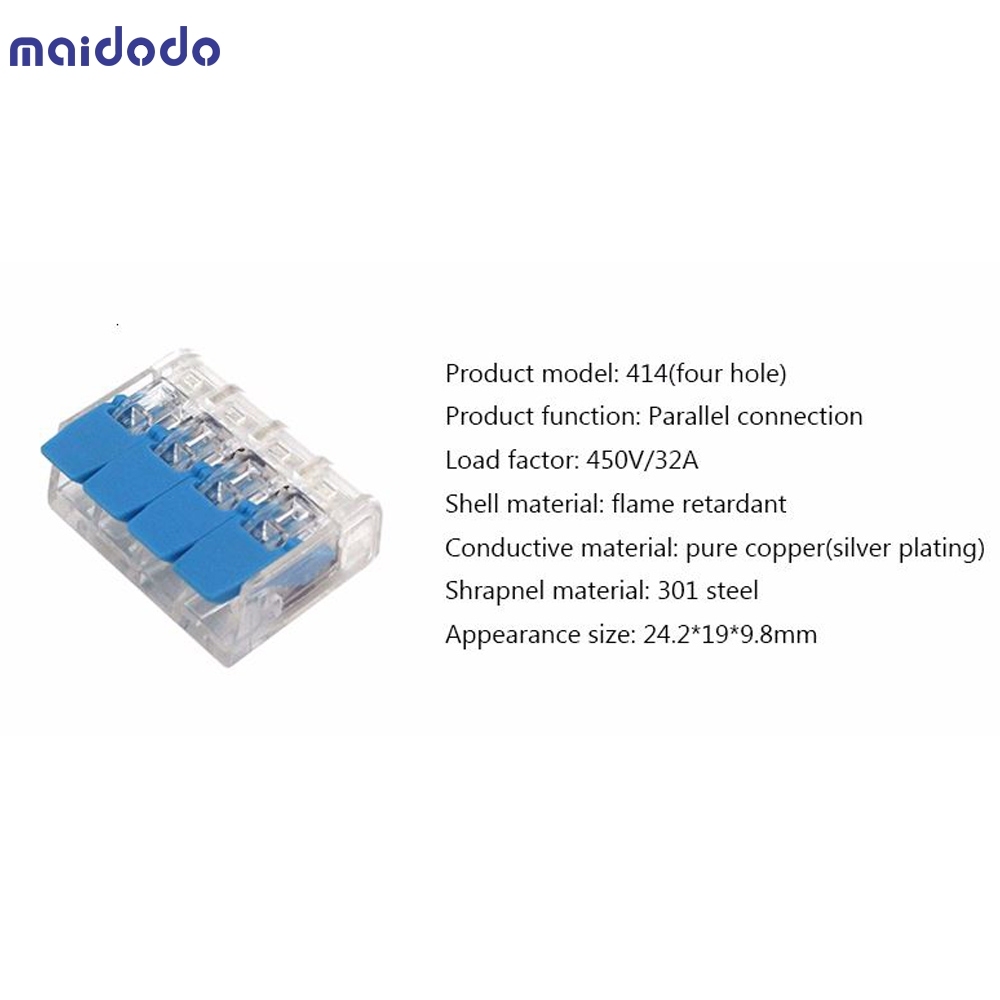 PCT-414C Universal Wire Connectors Compact Push-in Terminal Block