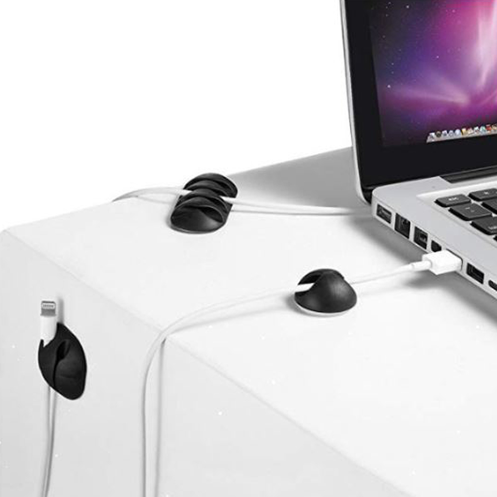 Silicone Desktop Wire Holder USB Cable Fixer Electrical Cable Organizer Hub