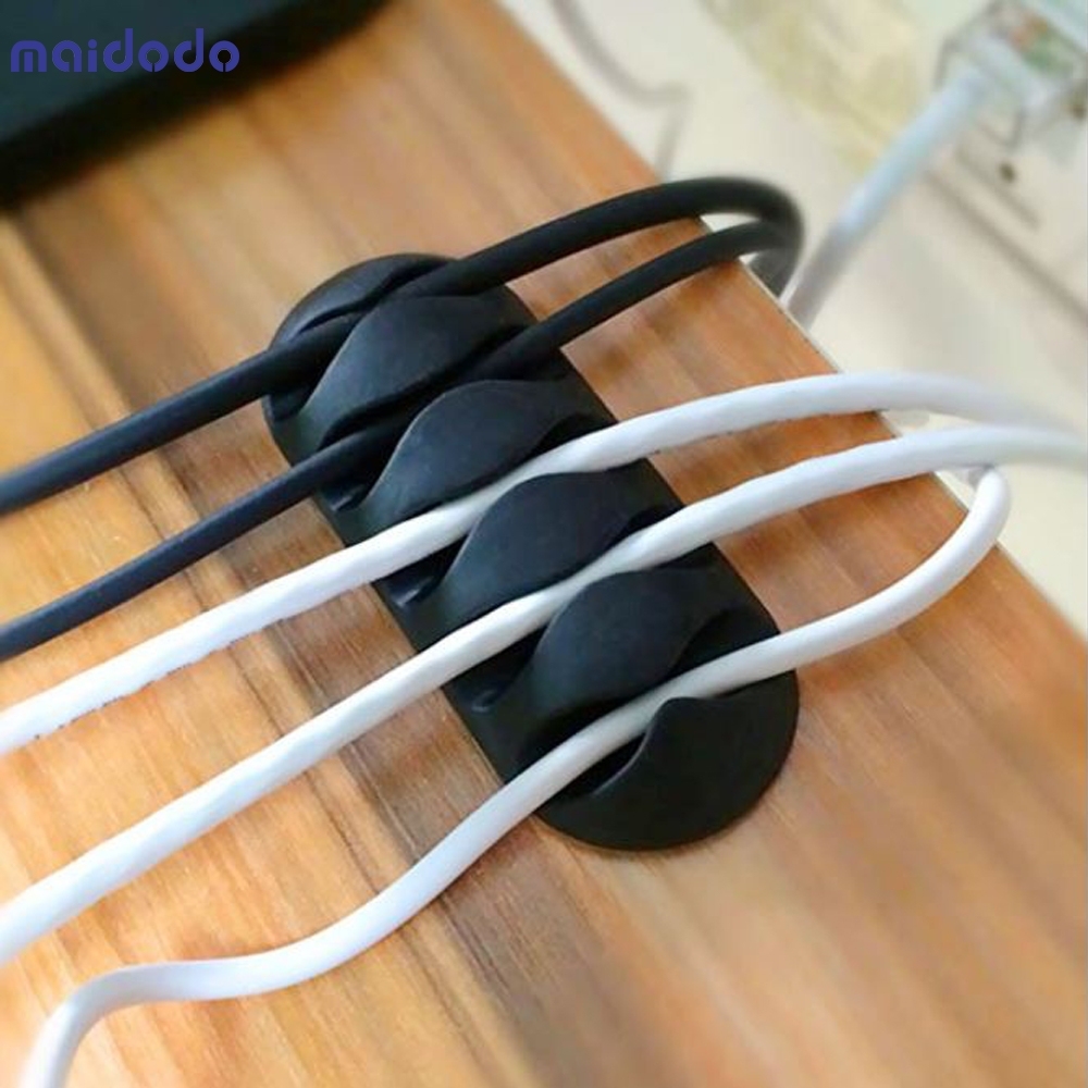 Silicone Desktop Wire Holder USB Cable Fixer Electrical Cable Organizer Hub