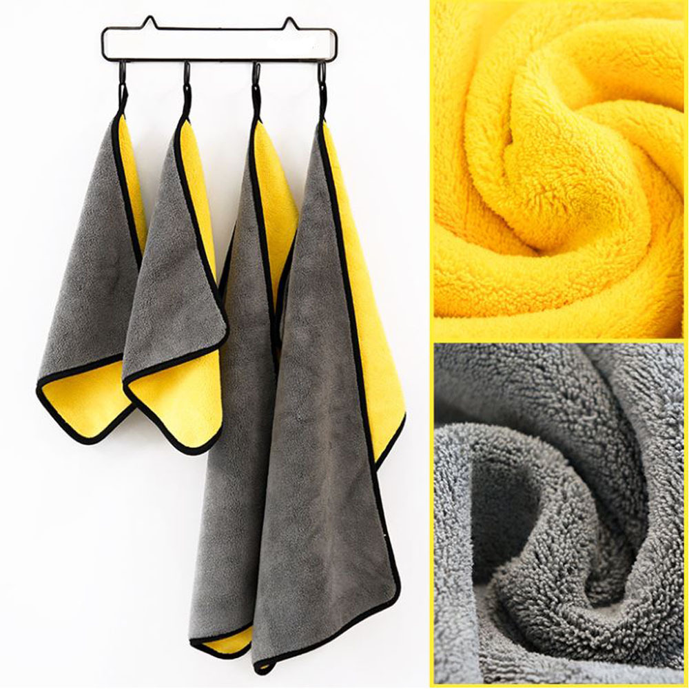 2x 30 * 30/40/60cm double-sided fiber thickened car towel special towel