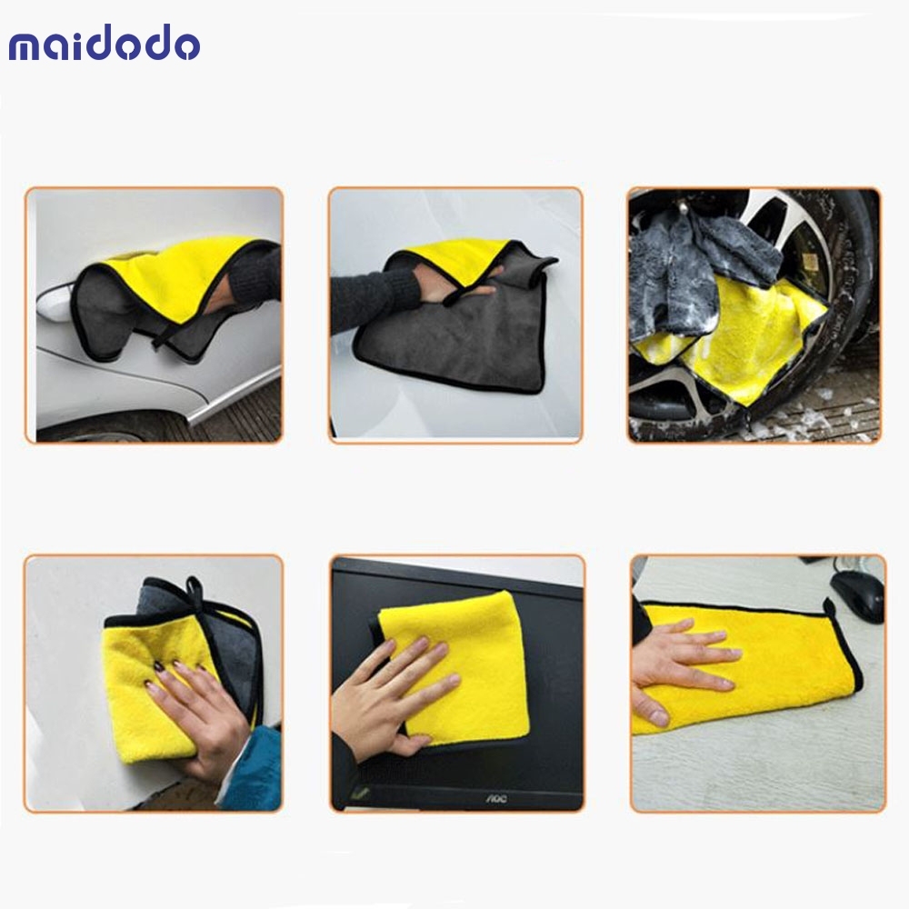 2x 30 * 30/40/60cm double-sided fiber thickened car towel special towel