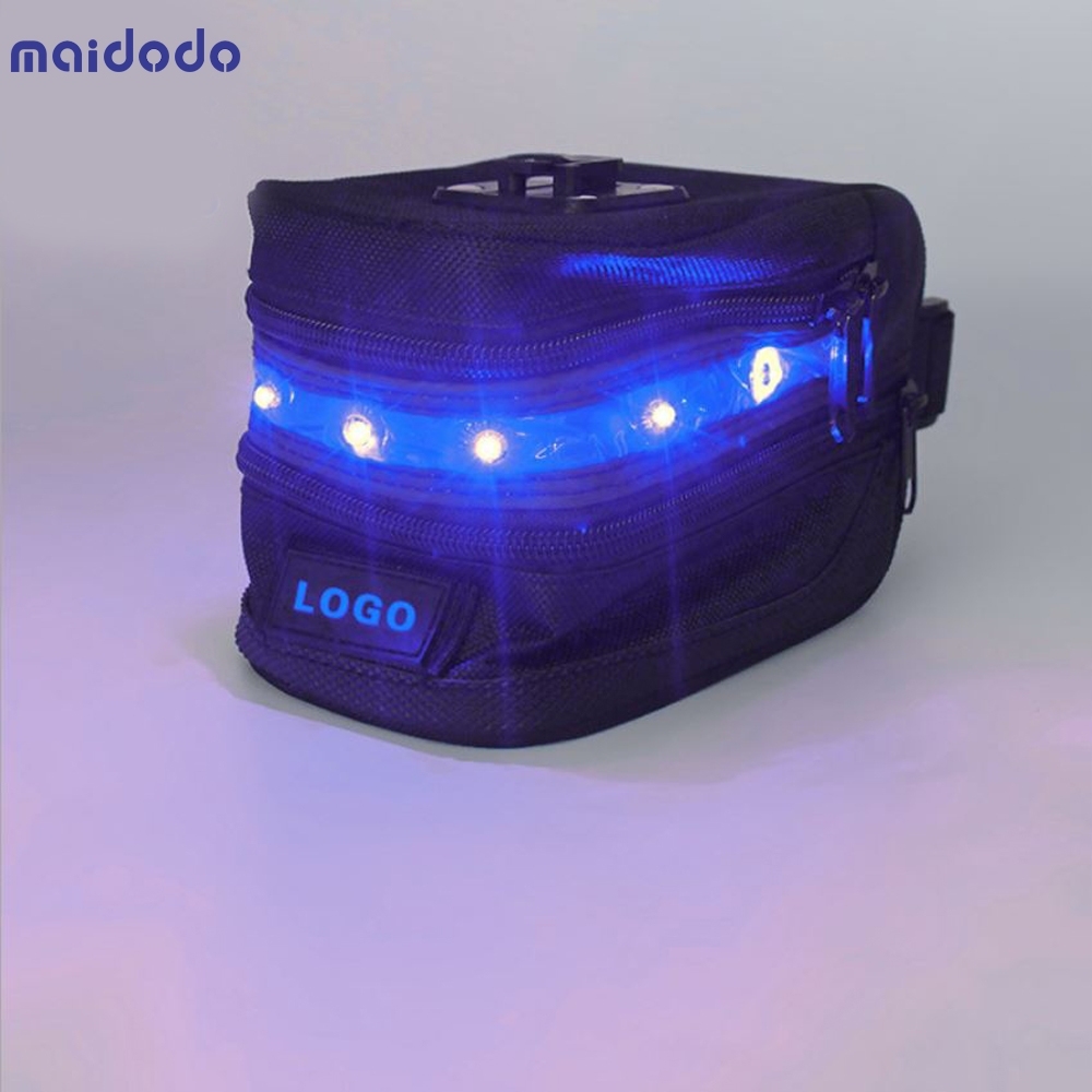 USB Rechargeable Bicycle Tail Bag Riding Equipment Illuminated Warning Bag