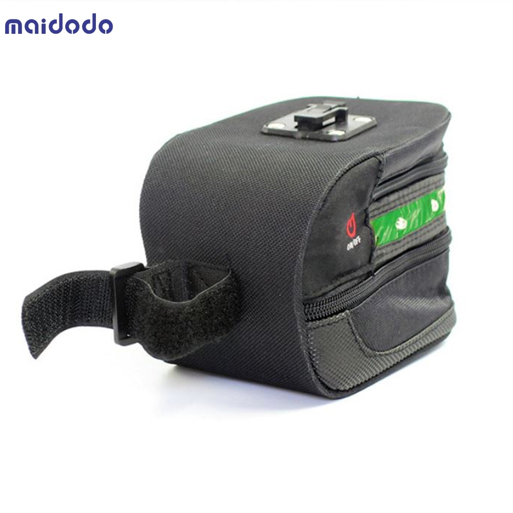 USB Rechargeable Bicycle Tail Bag Riding Equipment Illuminated Warning Bag