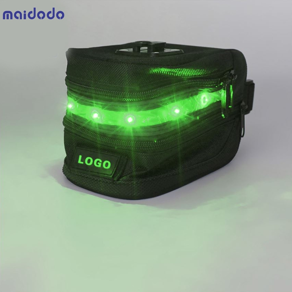 USB Rechargeable Bicycle Tail Bag Riding Equipment Illuminated Warning Bag