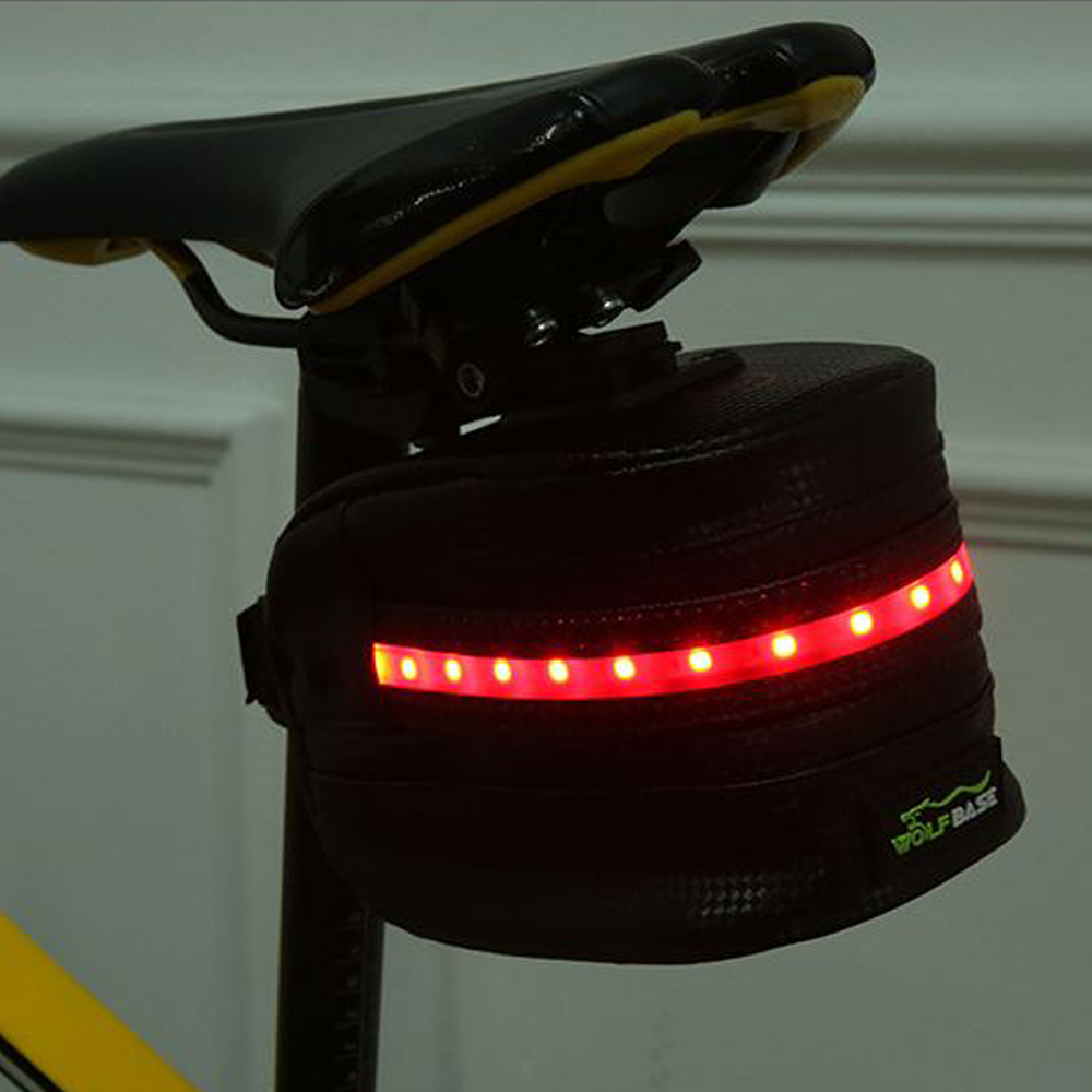 USB Rechargeable Bicycle Tail Bag Riding Equipment Illuminated Warning Bag
