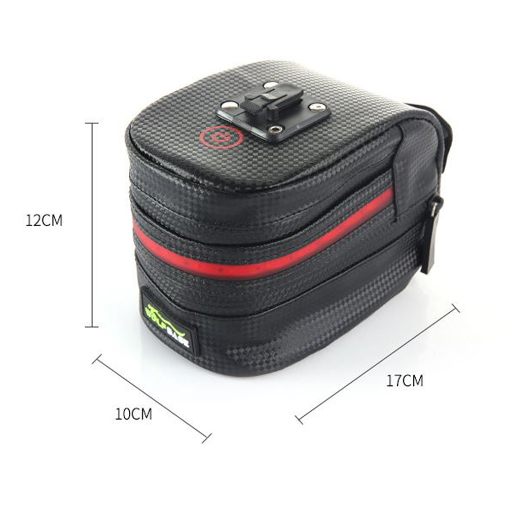 USB Rechargeable Bicycle Tail Bag Riding Equipment Illuminated Warning Bag