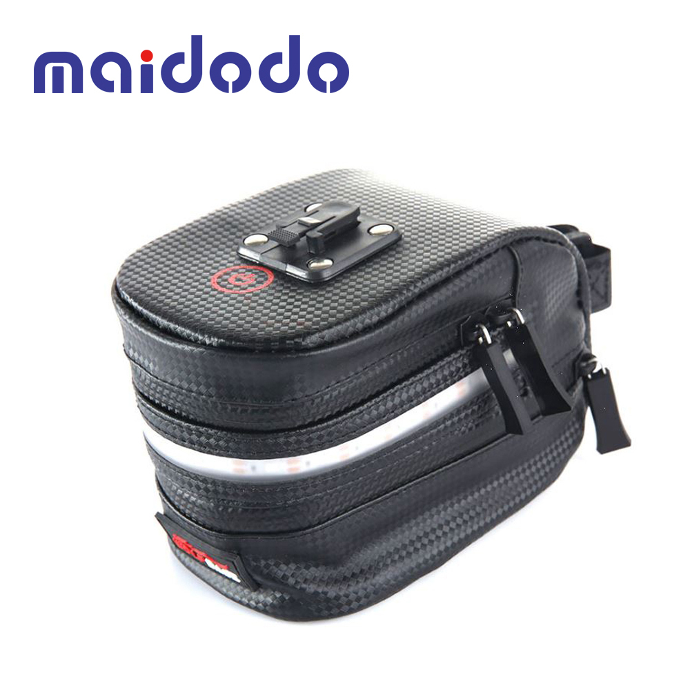USB Rechargeable Bicycle Tail Bag Riding Equipment Illuminated Warning Bag