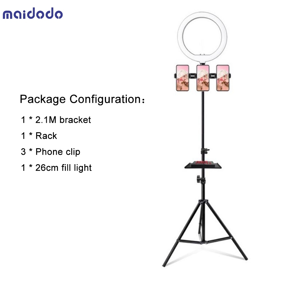 Photography Studio LED Fill Light With Cell Phone Holder and Rack