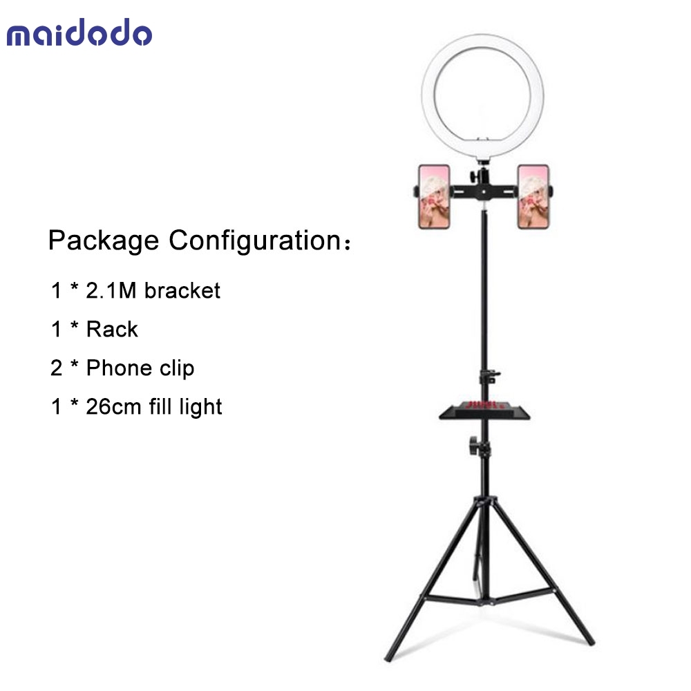 Photography Studio LED Fill Light With Cell Phone Holder and Rack