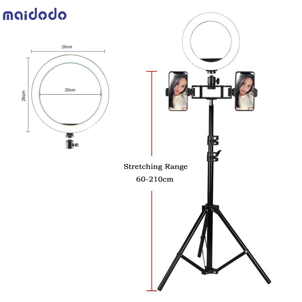 Photography Studio LED Fill Light With Cell Phone Holder and Rack