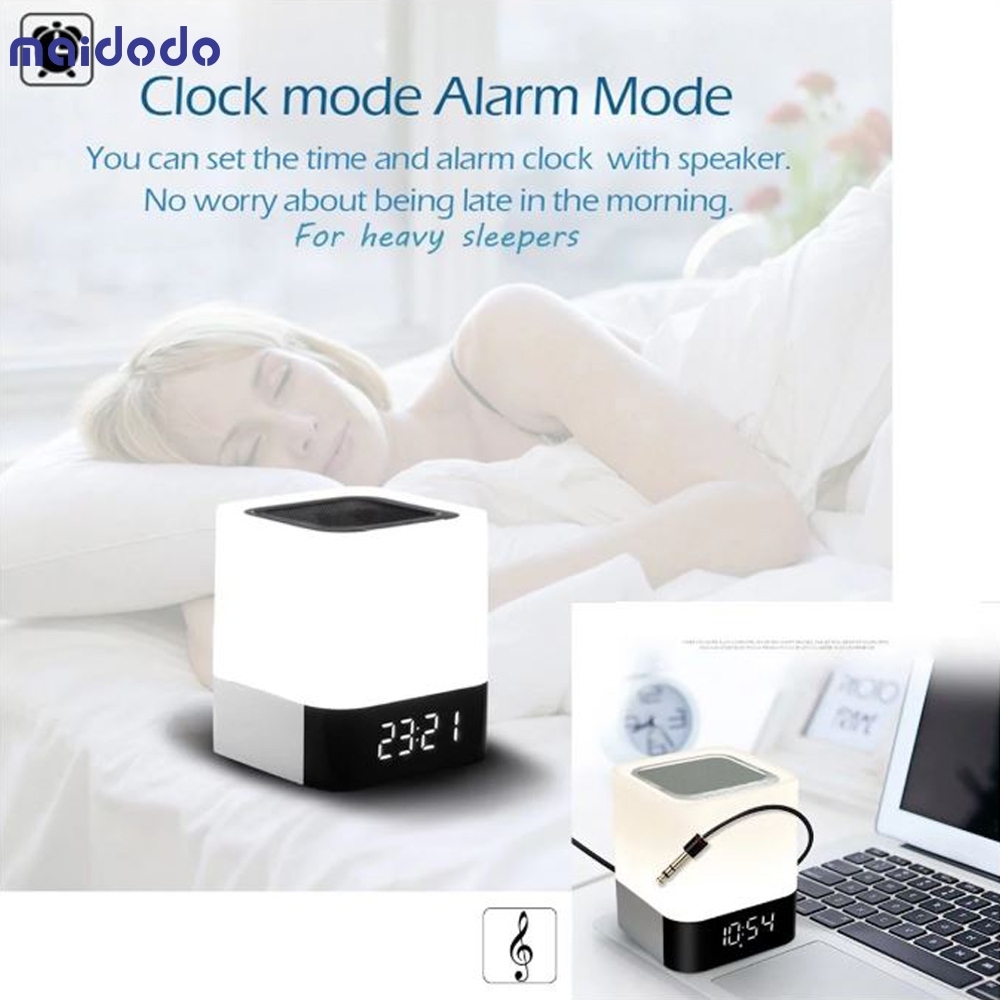 Smart Speaker Blue tooth Speaker with Night Light Touch Control Bedside Lamp with Music Player Active Speaker