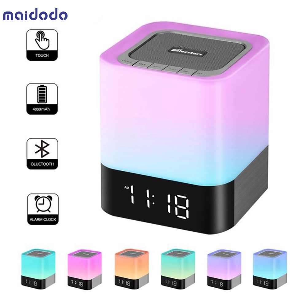 Smart Speaker Blue tooth Speaker with Night Light Touch Control Bedside Lamp with Music Player Active Speaker