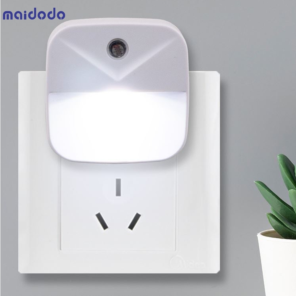 EU US Plug Light Sensor Control Night Light Mini Novelty Square Bedroom lamp For Baby Gift