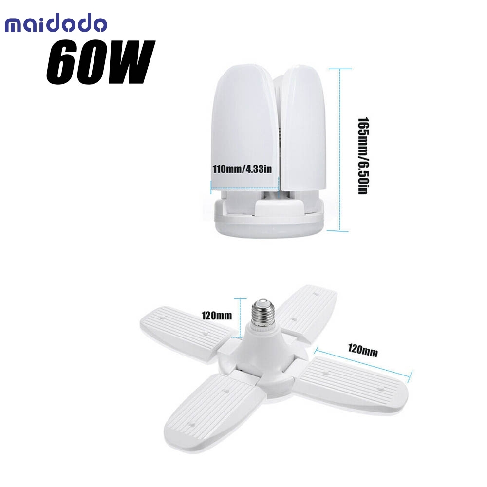 24W 36W 48W 60W LED Folding Fan Blade Corn Bulb Lamp Energy Saving Light Garage Security Light