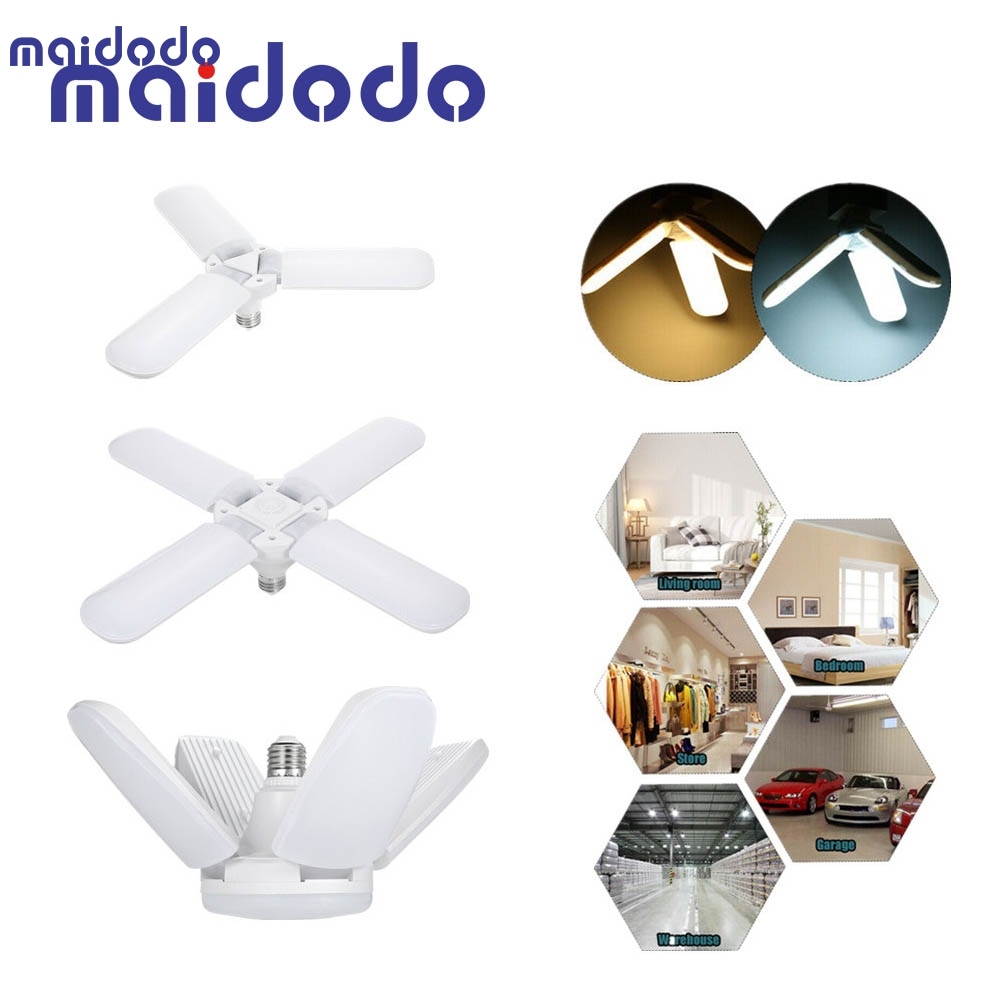 24W 36W 48W 60W LED Folding Fan Blade Corn Bulb Lamp Energy Saving Light Garage Security Light
