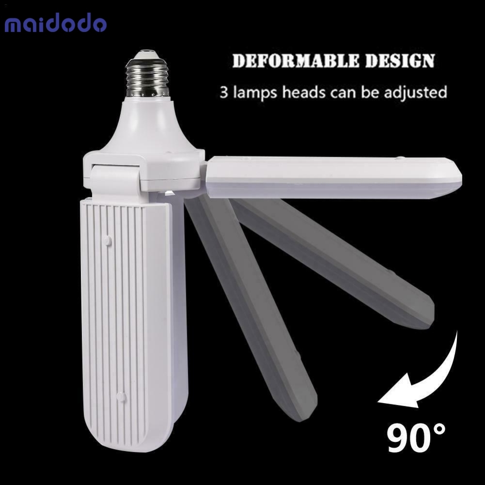 24W 36W 48W 60W LED Folding Fan Blade Corn Bulb Lamp Energy Saving Light Garage Security Light