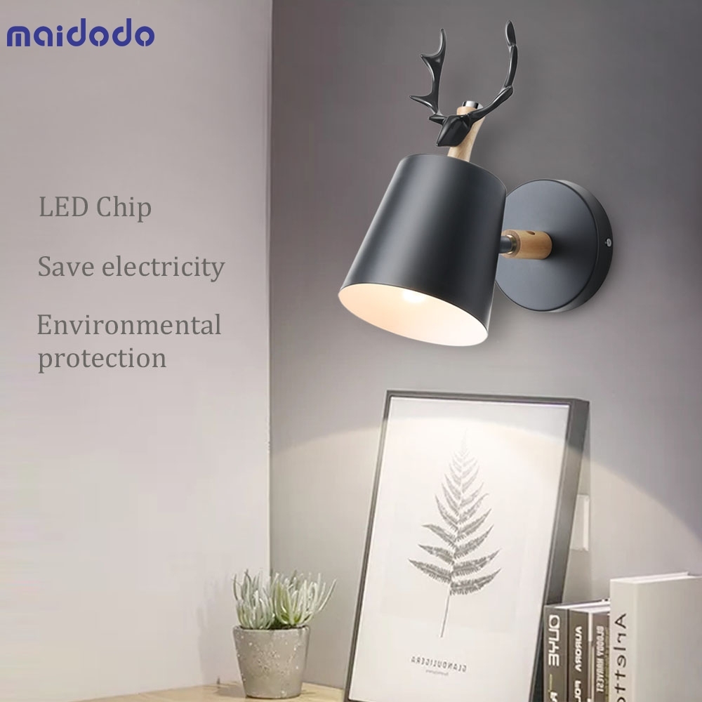 Nordic fawn wall lamp simple living room video wall aisle corridor bedroom bedside lighting