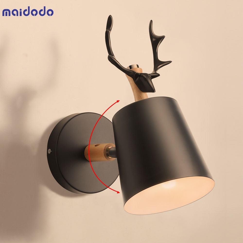 Nordic fawn wall lamp simple living room video wall aisle corridor bedroom bedside lighting