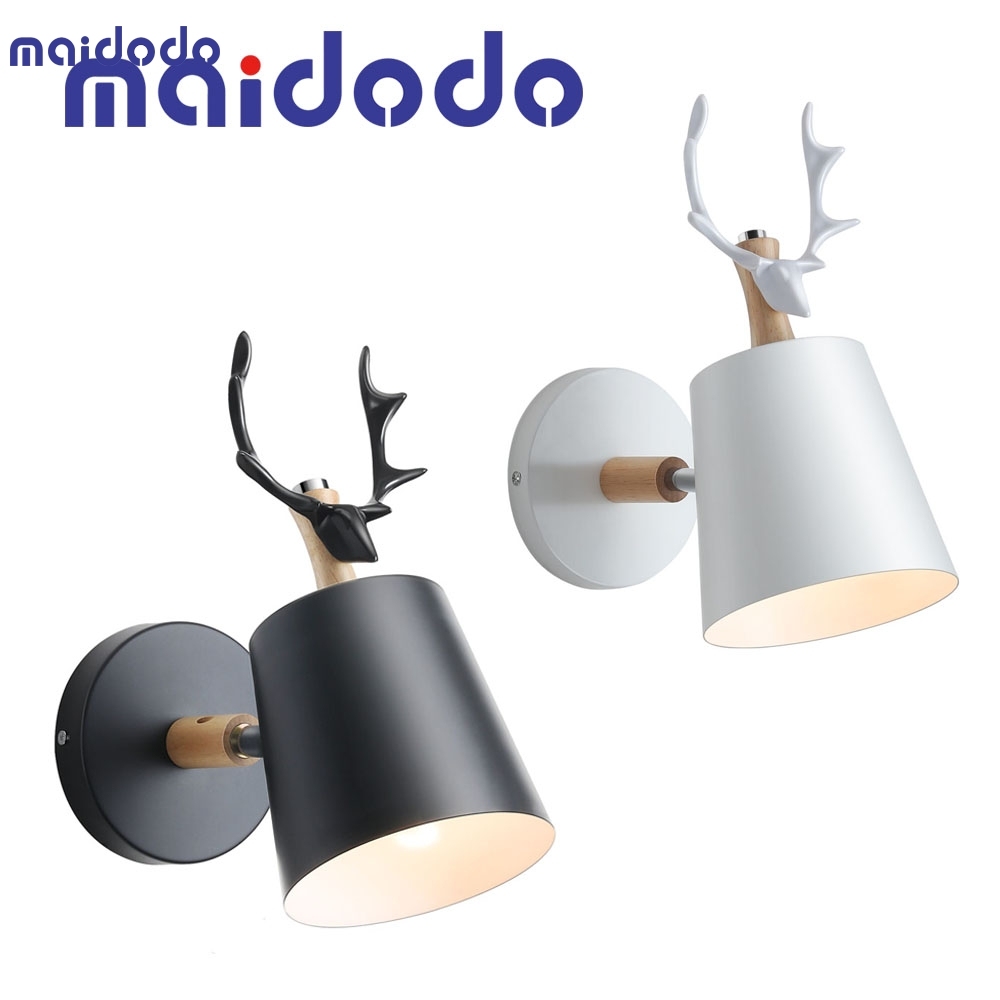 Nordic fawn wall lamp simple living room video wall aisle corridor bedroom bedside lighting