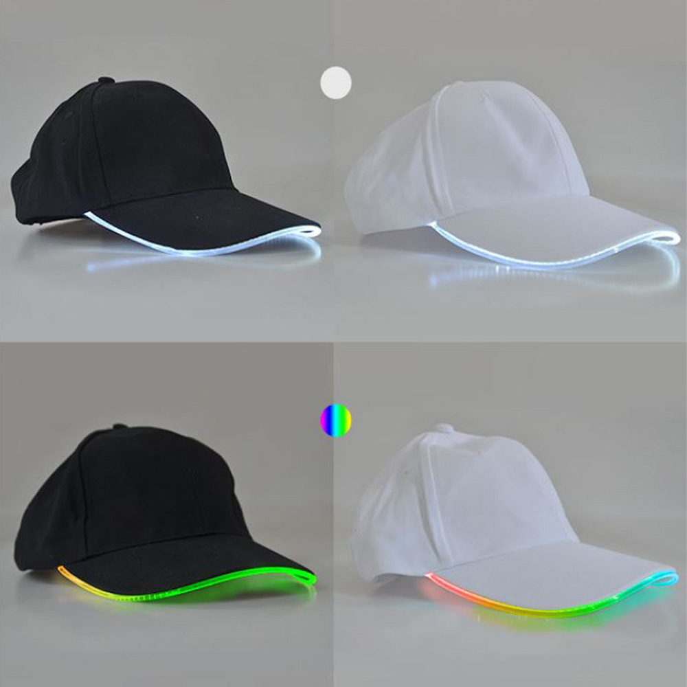 Cool LED Light Up Baseball Caps Glowing Adjustable Hats Perfect for Party Hip-hop Running and More