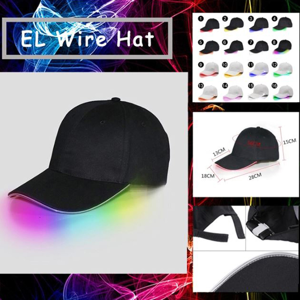 Cool LED Light Up Baseball Caps Glowing Adjustable Hats Perfect for Party Hip-hop Running and More