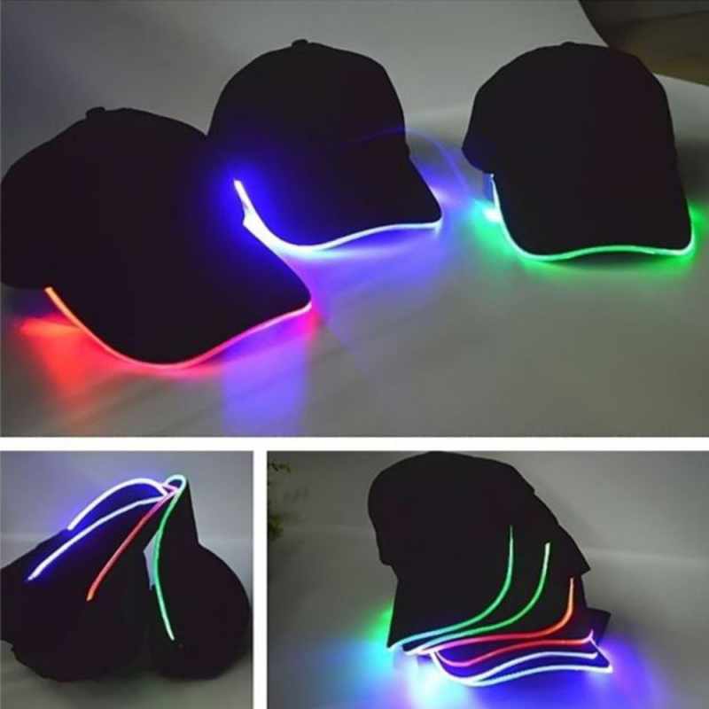 Cool LED Light Up Baseball Caps Glowing Adjustable Hats Perfect for Party Hip-hop Running and More